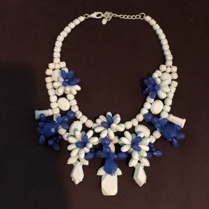 Blue painted metal necklace